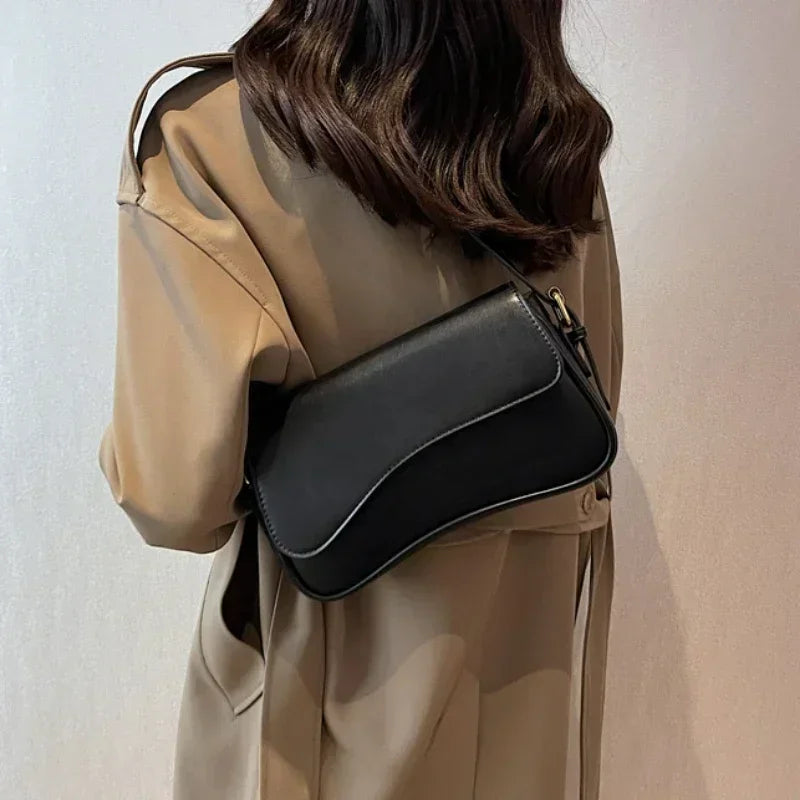 Vintage Leather Designer Crossbody Shoulder Bag