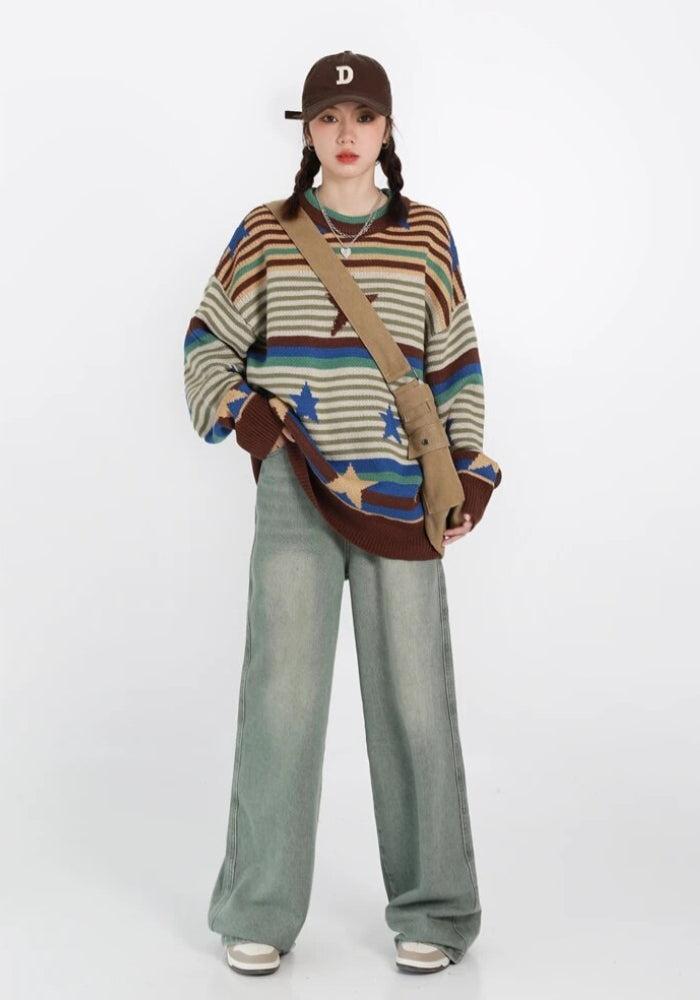 Vintage Star Printed Knit Sweater 2