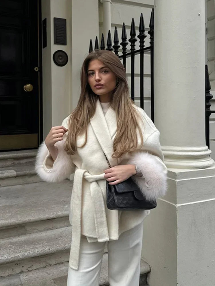 White Detachable Lace Coat