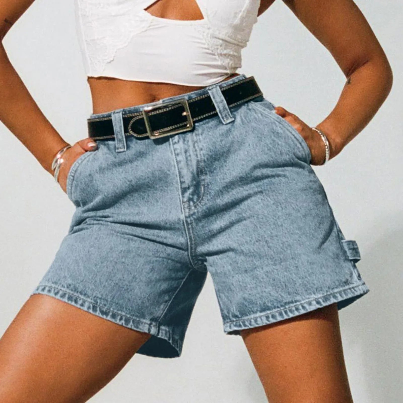 Vintage Pocket Straight Denim Short