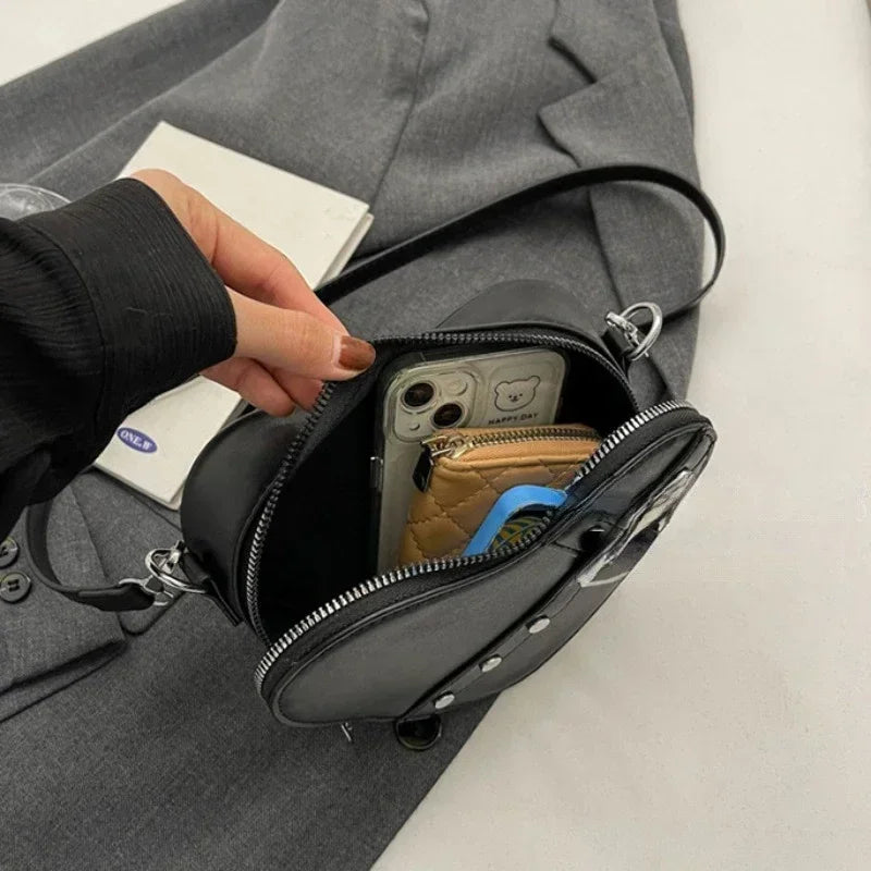 Heart Shaped PU Leather Shoulder Bag