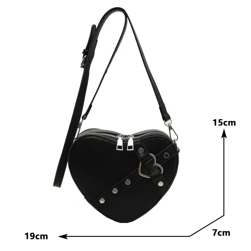 Heart Shaped PU Leather Shoulder Bag