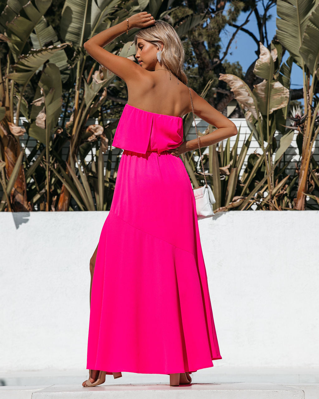 Strapless Overlay Bodice Maxi Dress