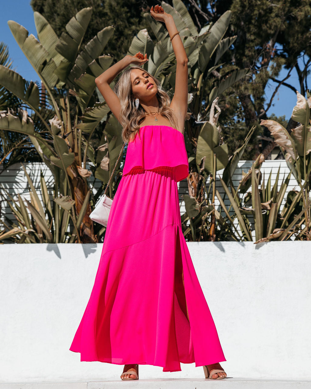 Strapless Overlay Bodice Maxi Dress