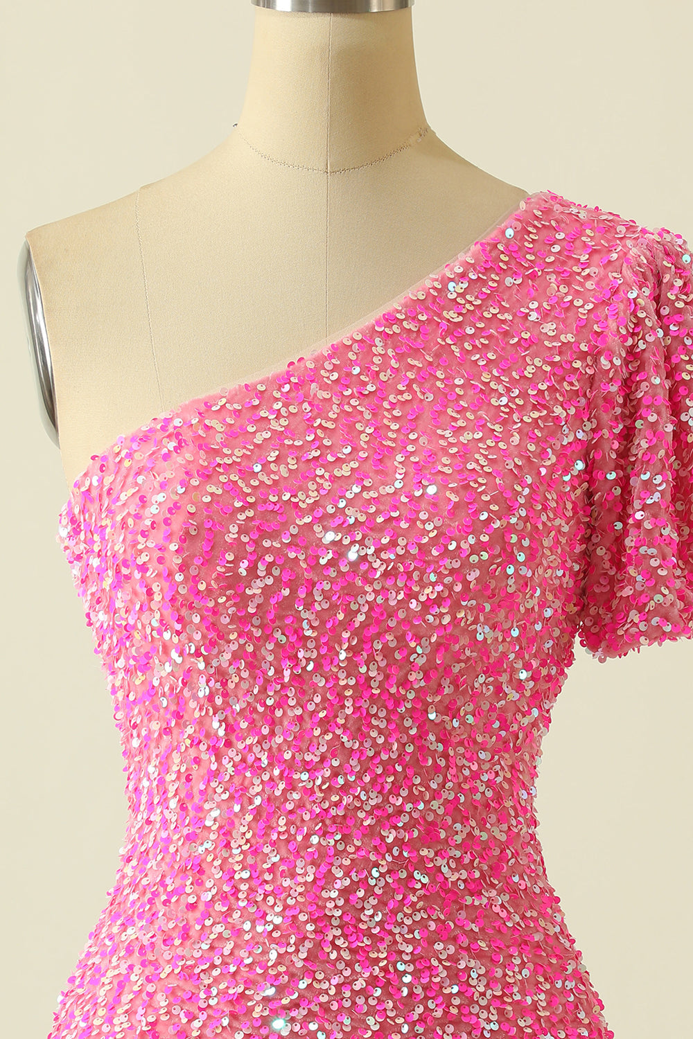One Shoulder Sequins Homecoming Dress - Fashionpara