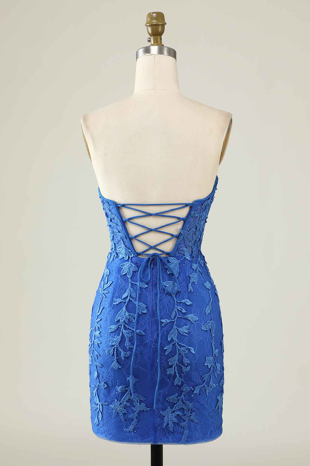 Tight Royal Blue Short Homecoming Dress with Appliques
