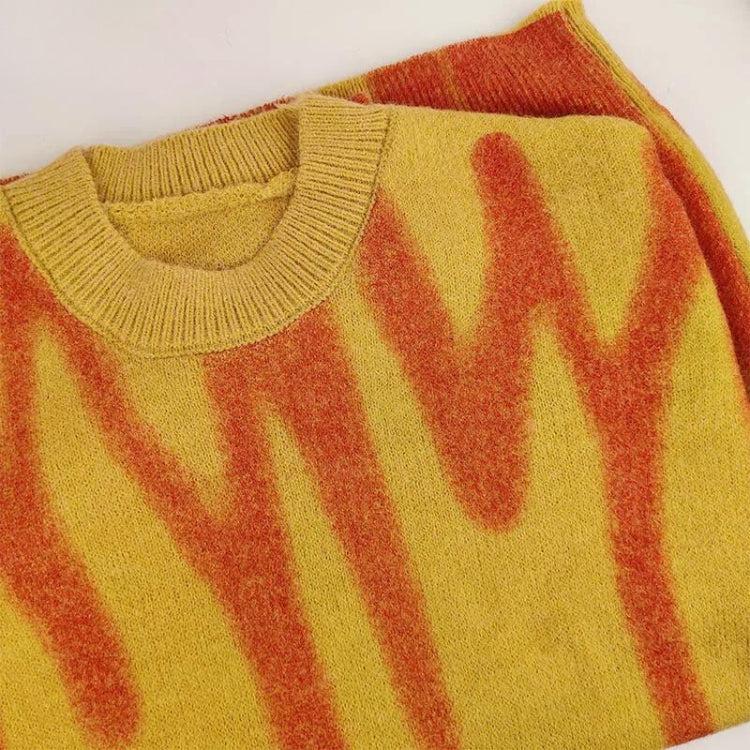 Wavy Line Design Knitted Sweater 5