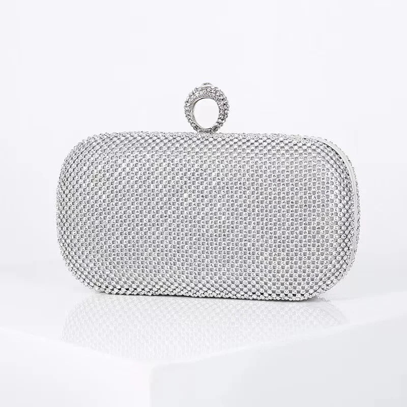 Bridal Crystal Gold Evening Clutch Wristlet - Fashionpara