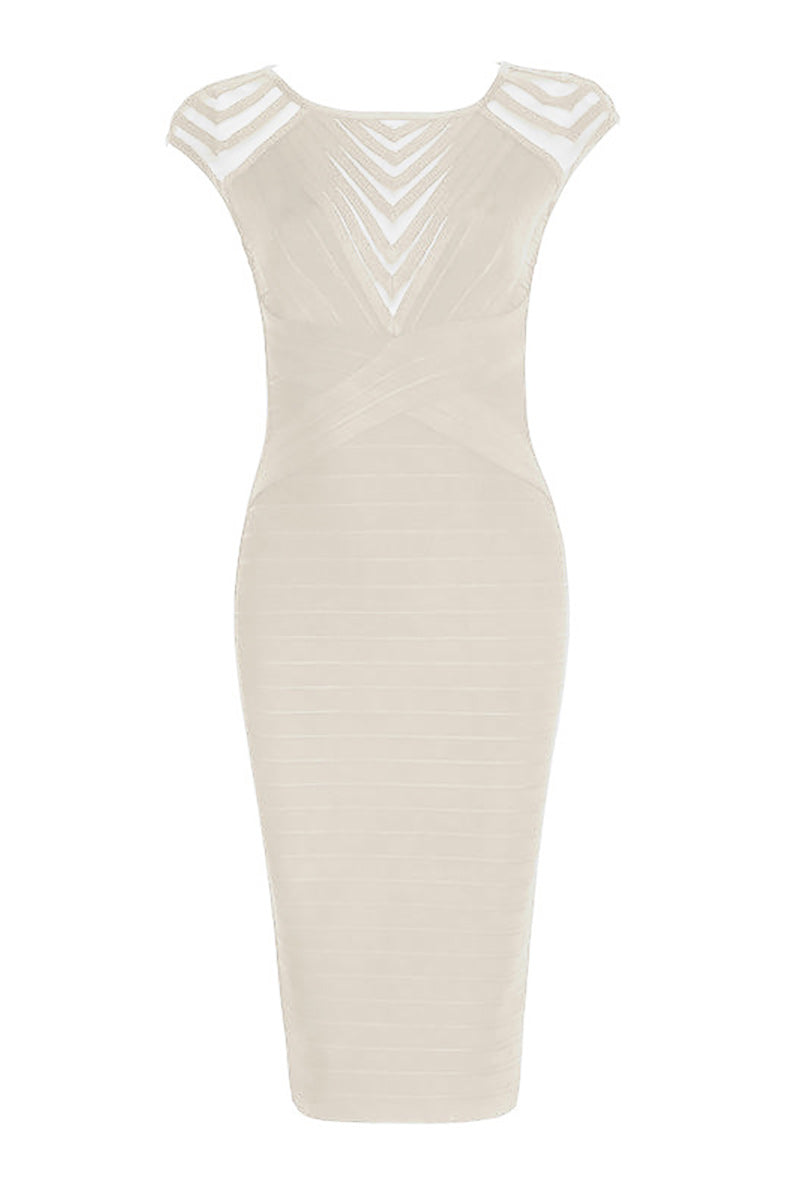 Ivory Cut Out Short Bandage Party Dress