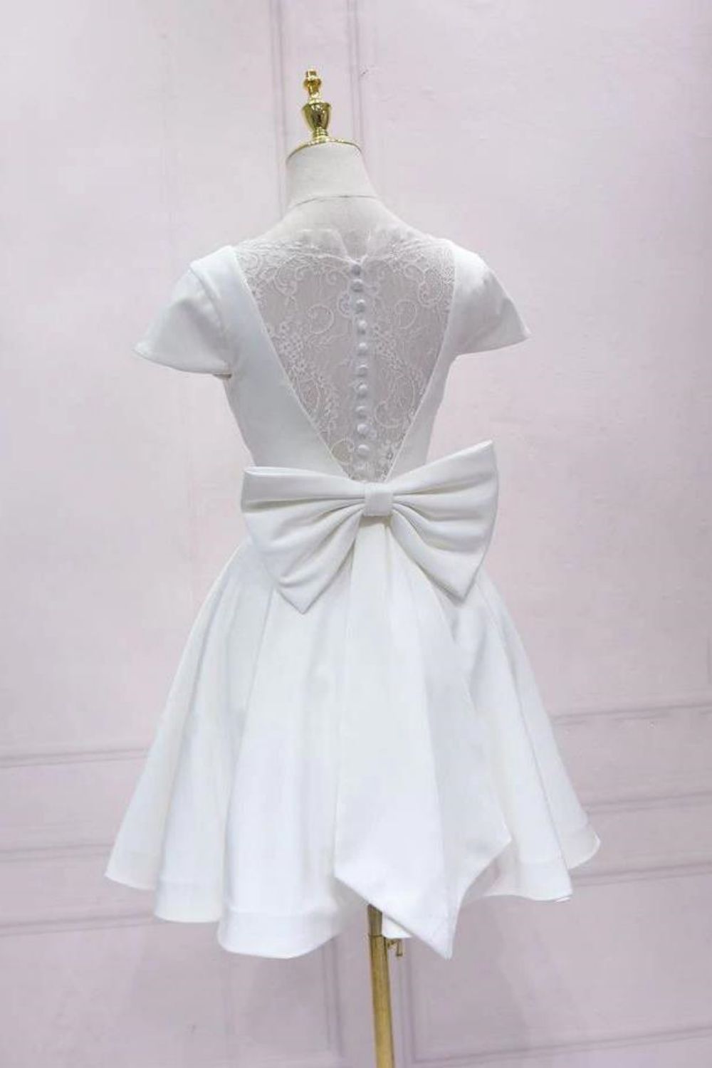 White A Line Cap Sleeves Homecoming Dress - Fashionpara