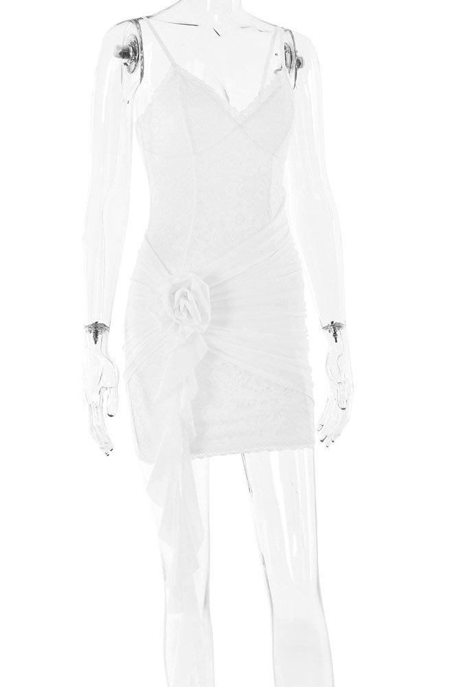 White Lace Mini Party Homecoming Dresses