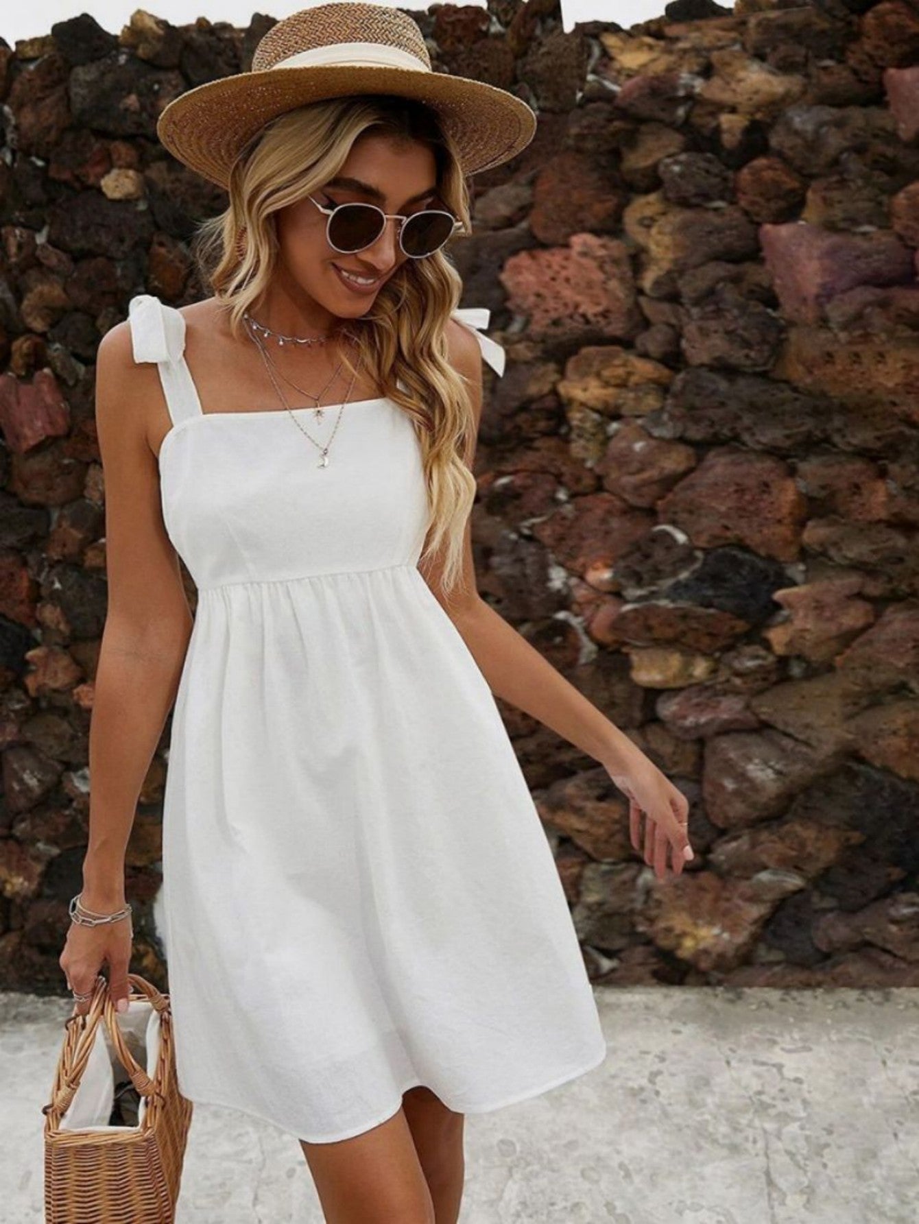 White Backless Simple Sweet Short Graduation Dress - Fashionpara