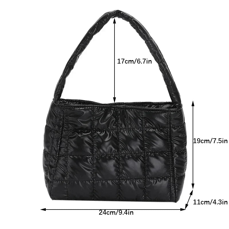 Winter Cotton Casual Tote Shoulder Handbag