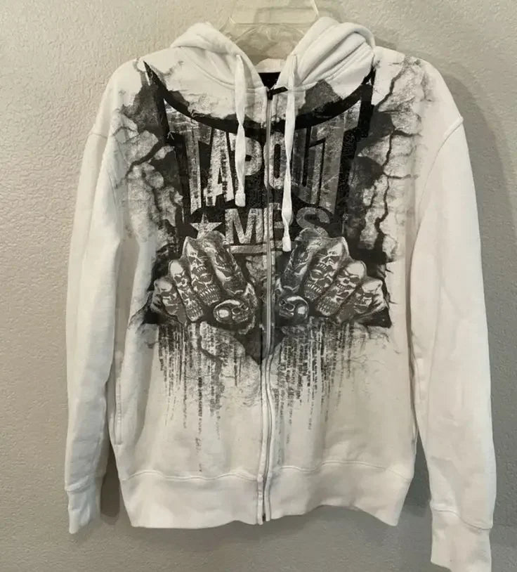 Grunge Zip Up Sweatshirt