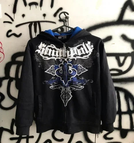 Grunge Zip Up Sweatshirt