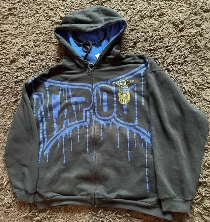 Grunge Zip Up Sweatshirt