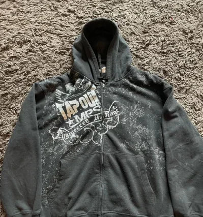 Grunge Zip Up Sweatshirt