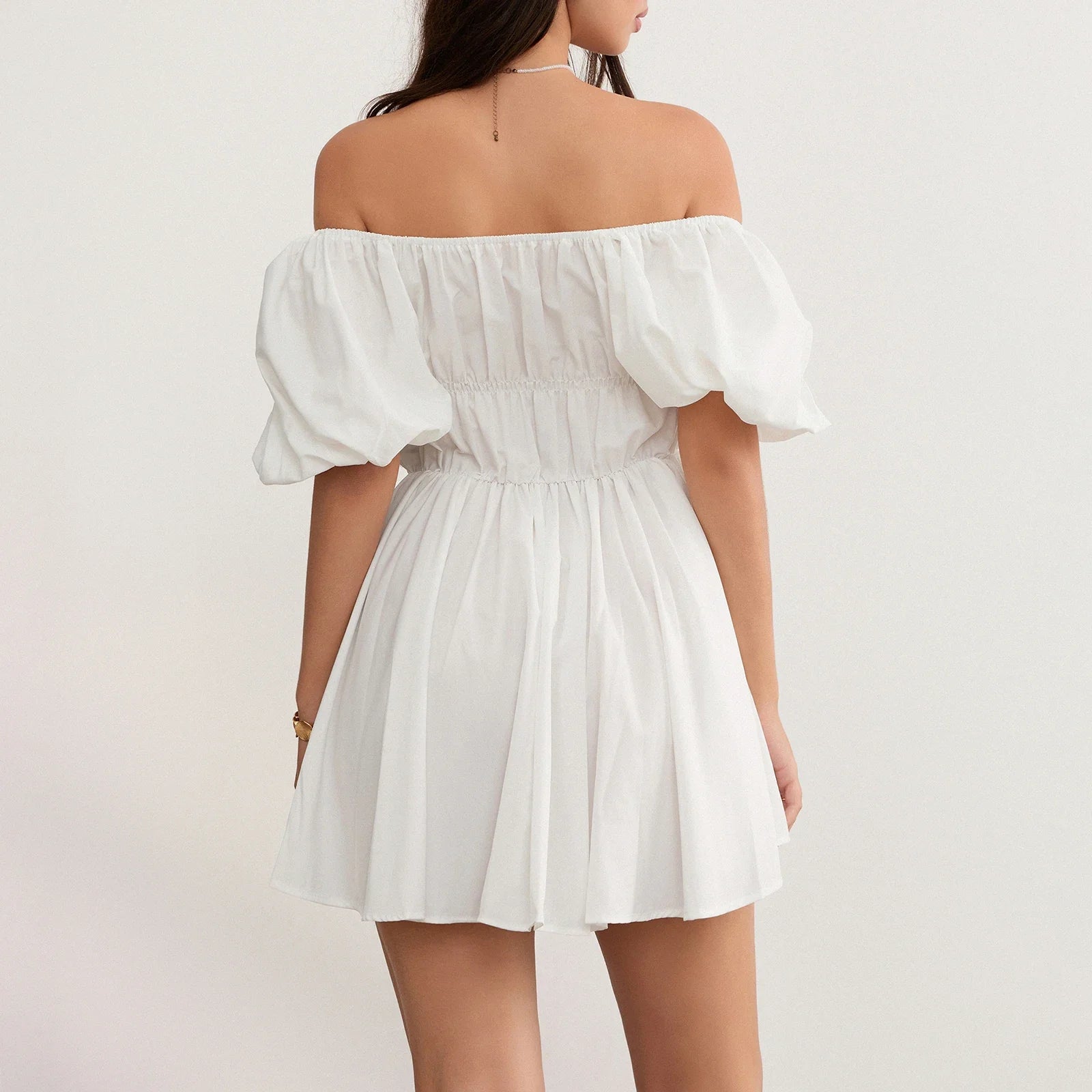 Puff Sleeve Off-Shoulder Mini Dress