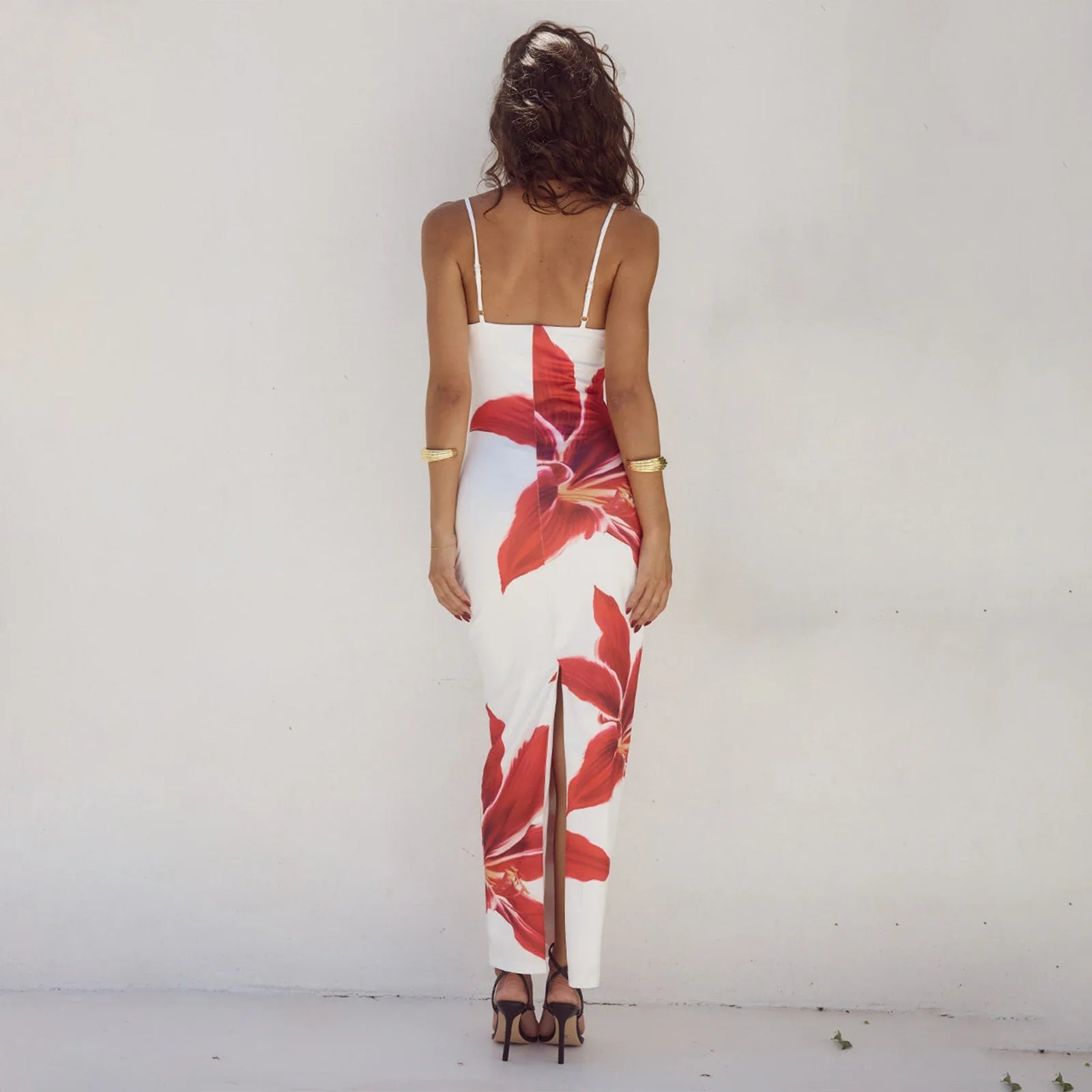 Cocktail Bodycon Floral Print Split Summer Streetwear Floral Dress