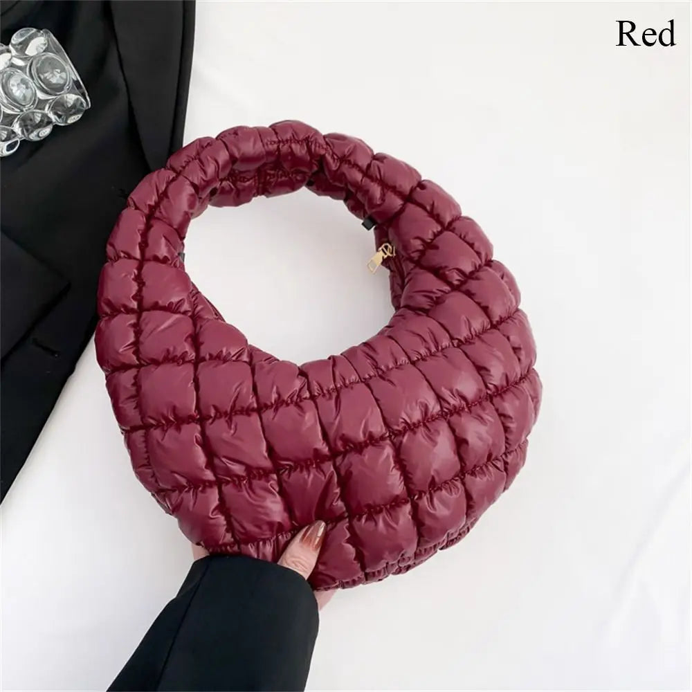 Small Quilted Tote Cotton Padded Shoulder Handbag