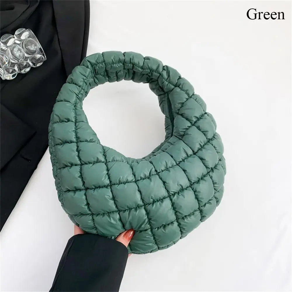 Small Quilted Tote Cotton Padded Shoulder Handbag