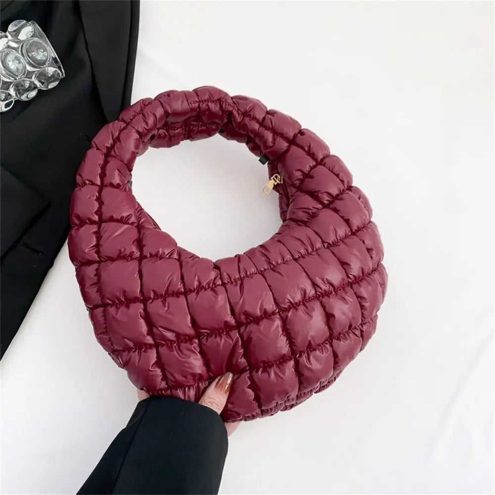 Small Quilted Tote Cotton Padded Shoulder Handbag