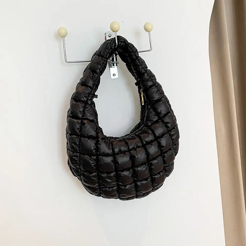 Small Quilted Tote Cotton Padded Shoulder Handbag