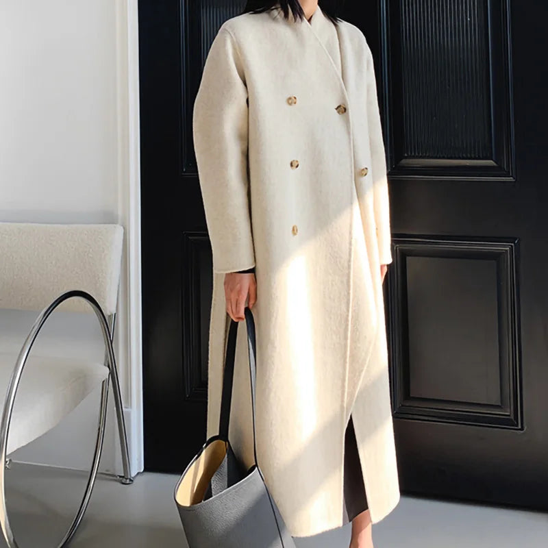 Handmade Cashmere Wool Belted Overcoat