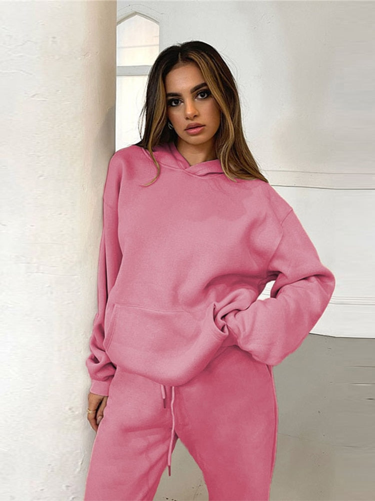 Tracksuit Suits Sweatshirt Solid Casual Sportswear Suit 16