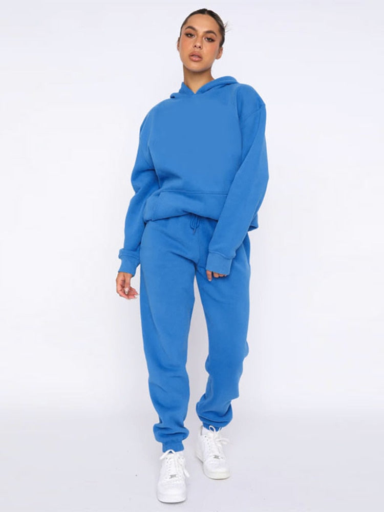 Tracksuit Suits Sweatshirt Solid Casual Sportswear Suit 17