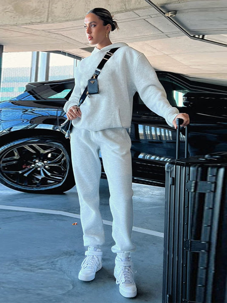 Tracksuit Suits Sweatshirt Solid Casual Sportswear Suit 6
