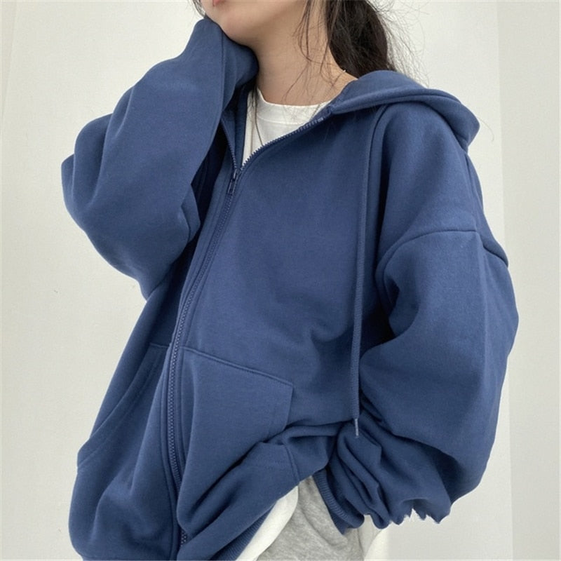 Korean Zip Up Oversized Hoodie 4