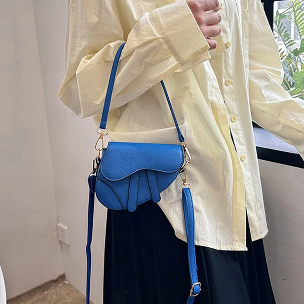 Saddle Messenger Leather Crossbody Shoulder Handbag