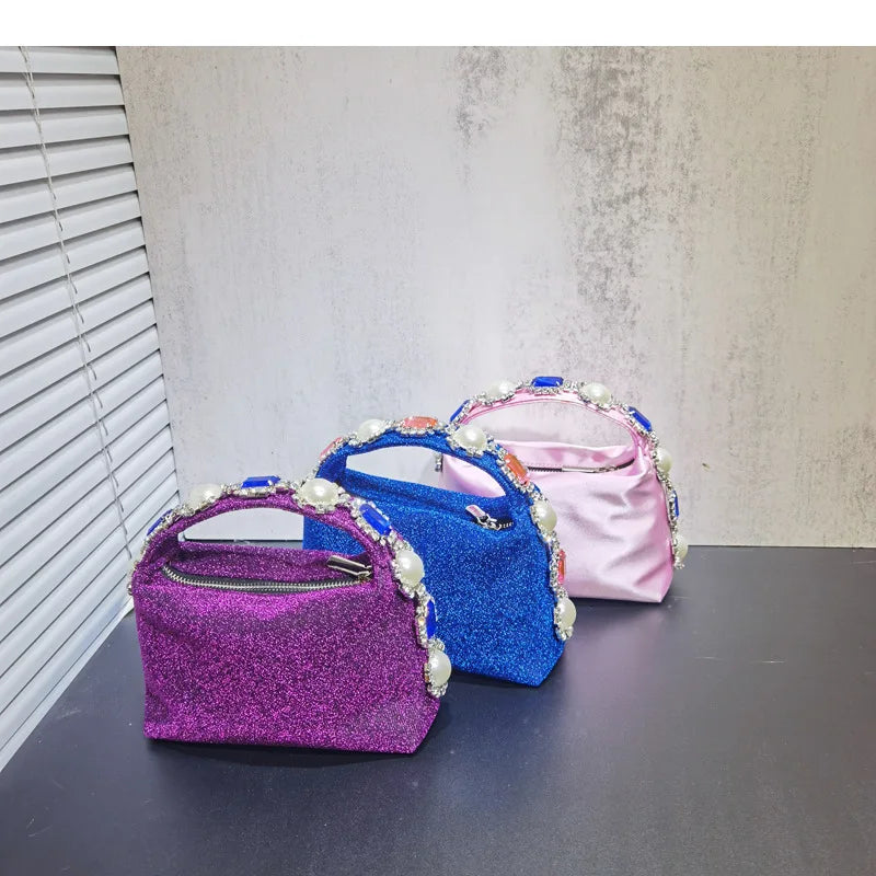 Stones Silk Phone Handbag Wristlet