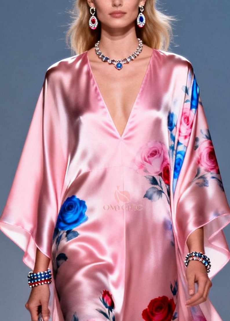 Chiffon Floral Oversized Midi Dress - View 2