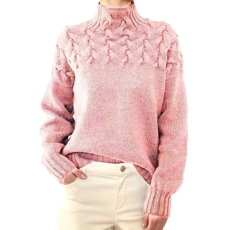 Crochet & Knitted  Thick  Pink Sweater