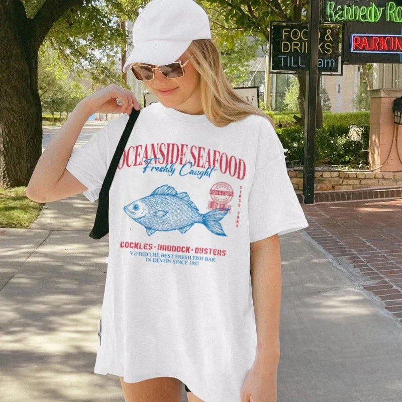 Vintage Seafood Grunge Aesthetic T-shirt