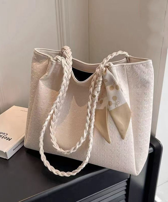 Leather Bags Large Capacity White Faux Shoulder