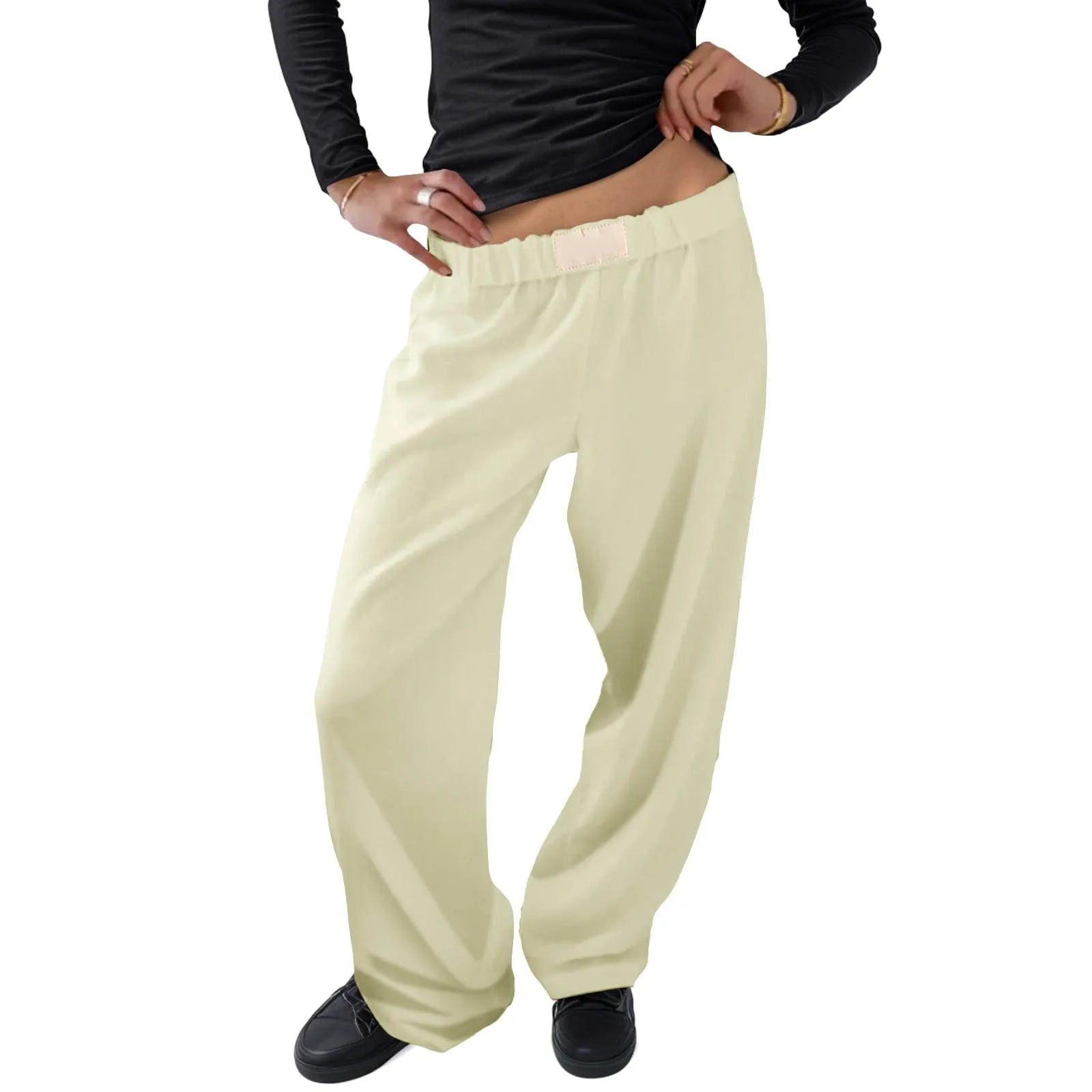 Vintage Wide Leg Drawstring High Waist Pants