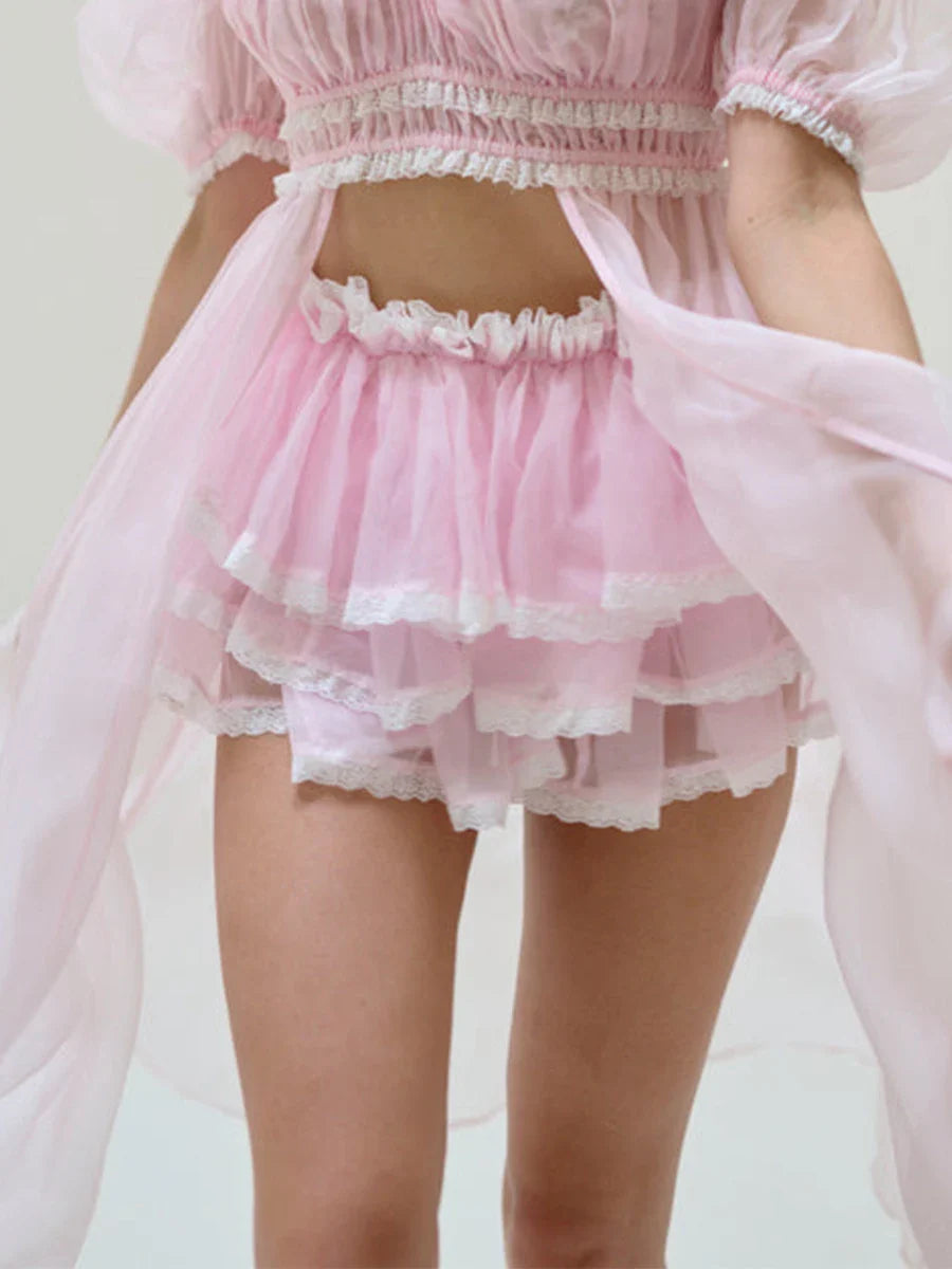 Asymmetrical Lace Patchwork Skirt