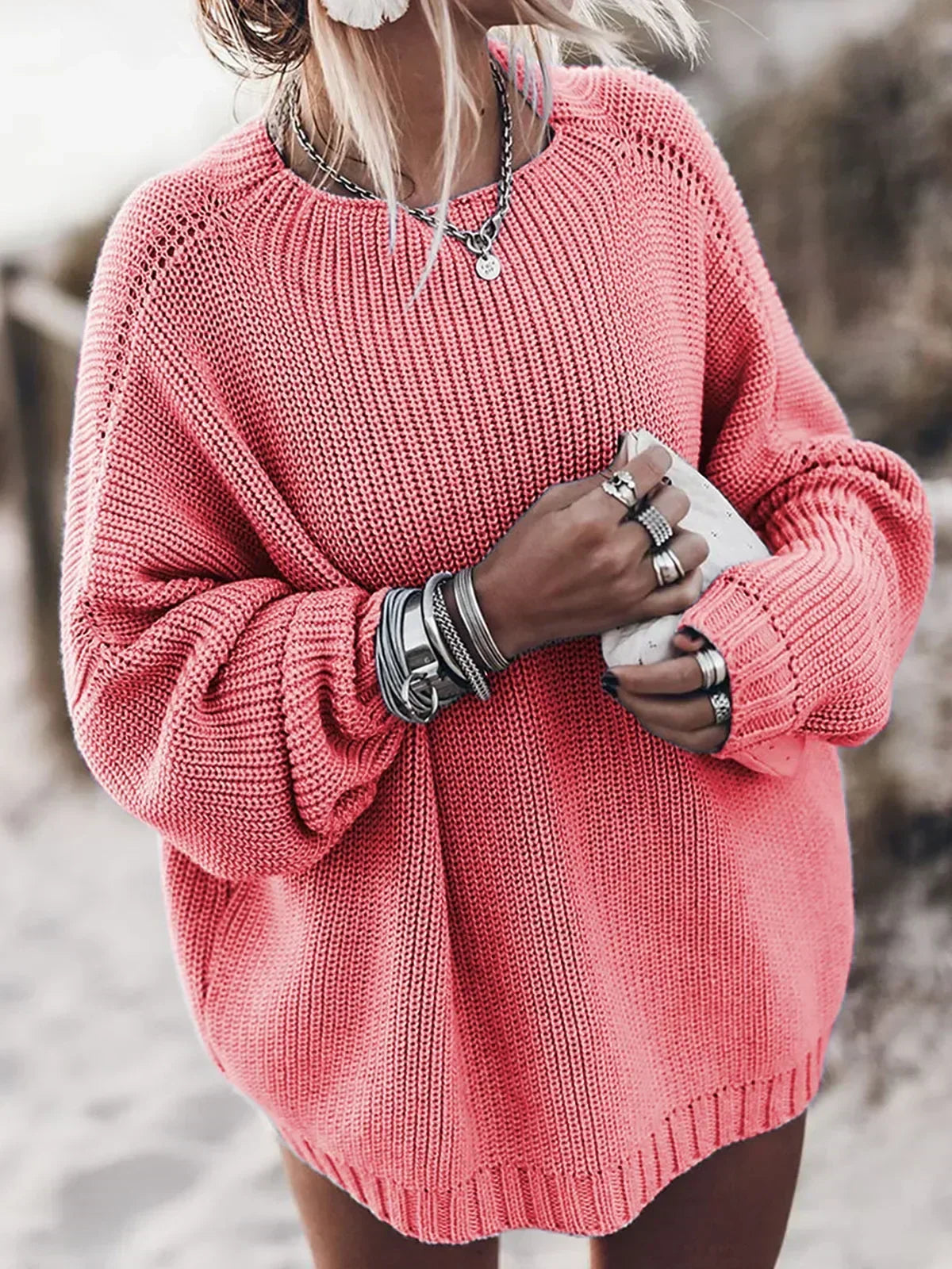 Simple Knit Elastic Winter Sweater 5