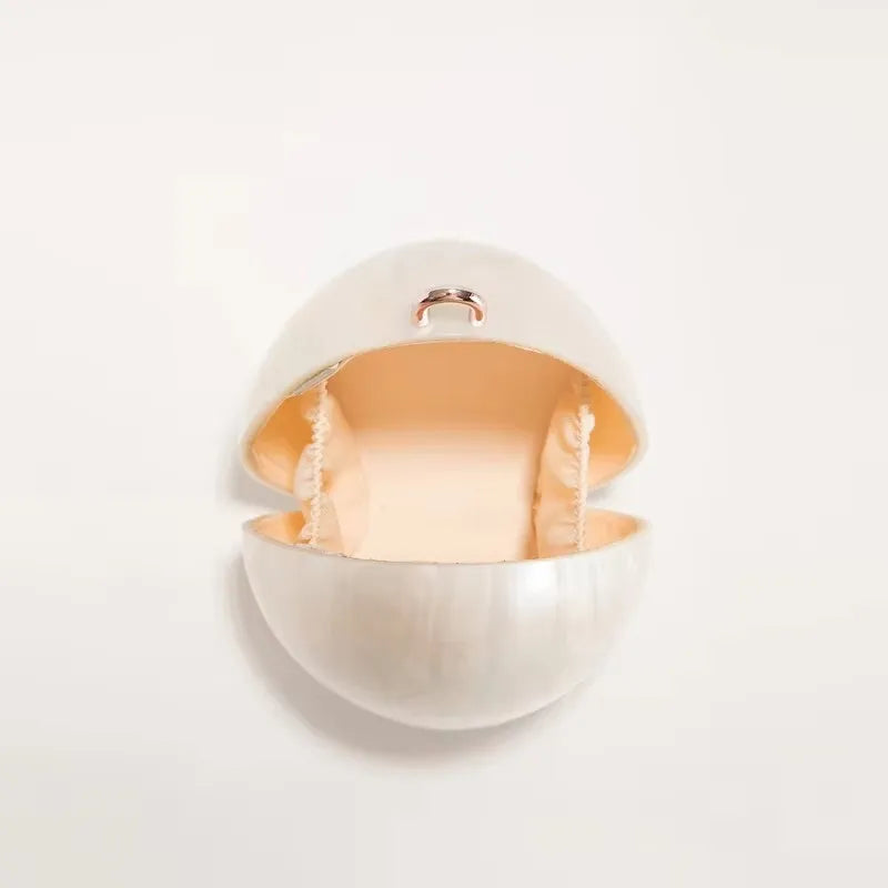 Mini Acrylic Egg Bag Beaded Strap Evening Clutch Bag