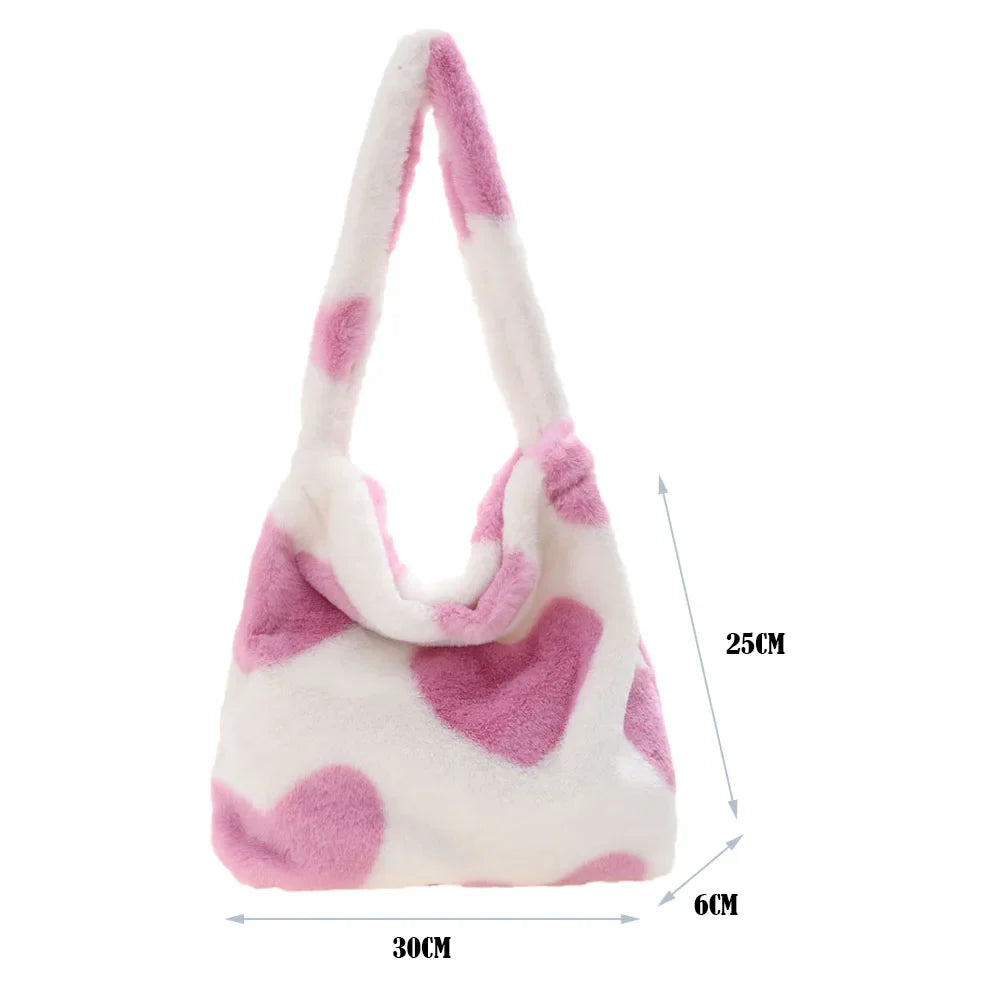 Leopard Love Heart Pattern Underarm Shoulder Bag