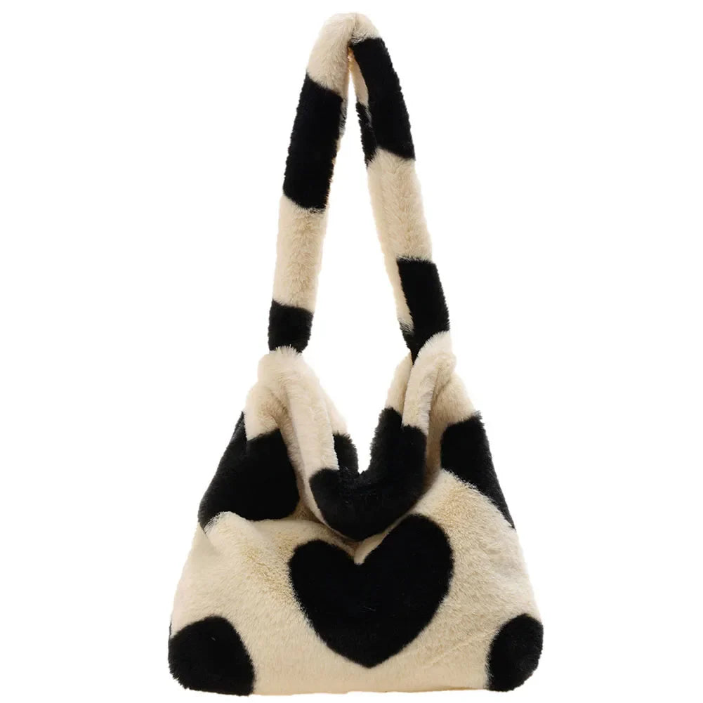 Leopard Love Heart Pattern Underarm Shoulder Bag