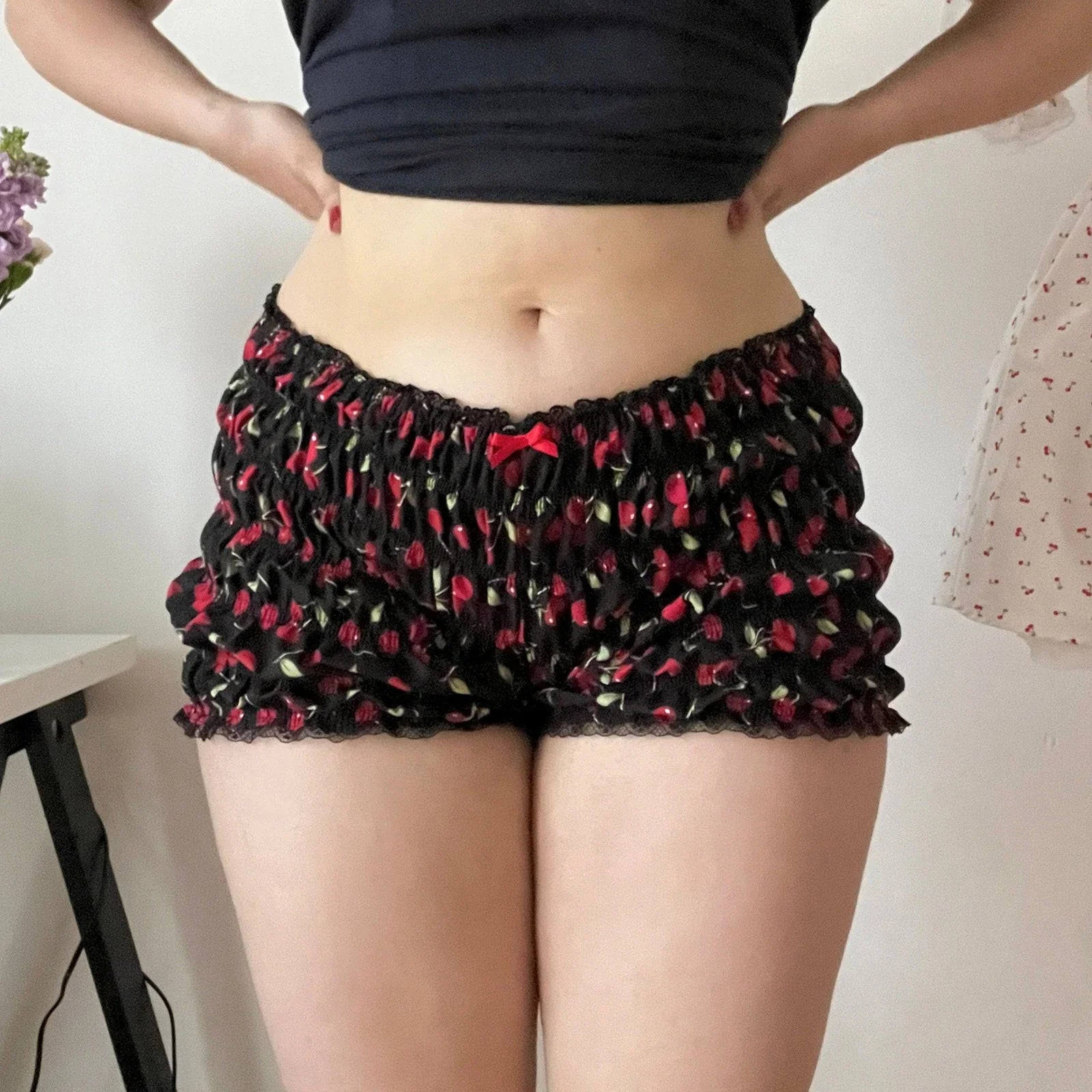 Cherry Print Ruffle Bloomer Short