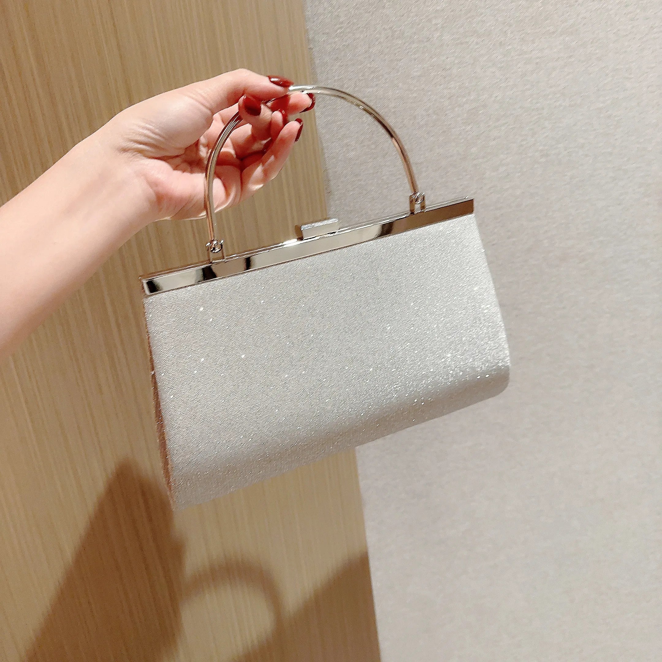 Classic Pleated Sparkling Evening Handbag