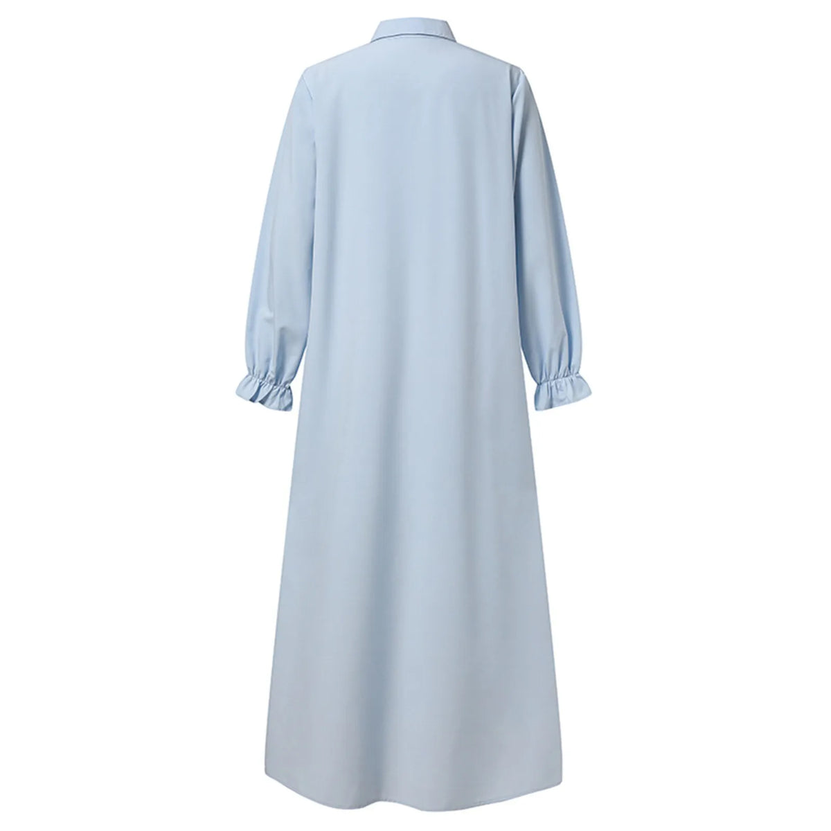 Clothing Long Sleeve Muslim Robe Islamic Clothing Abaya Shirt Buttoned Dubai Turkish Femme Hijab Arabic Wear Dress 4