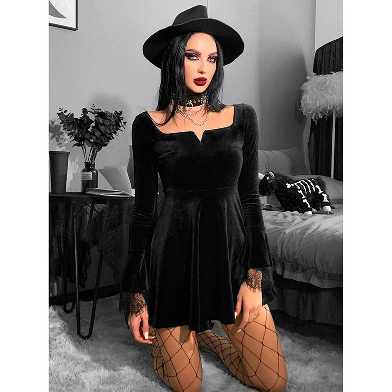 Flared Sleeve Diablo Mini Dress