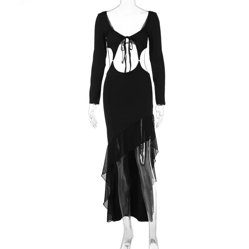 Hollow Backless High Wedding Clothing Y2K Midi Dresses - View 6