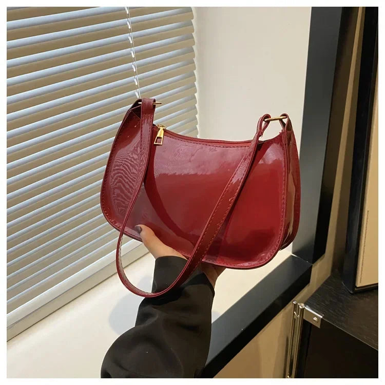 Patent Leather Designer Shoulder Handbag